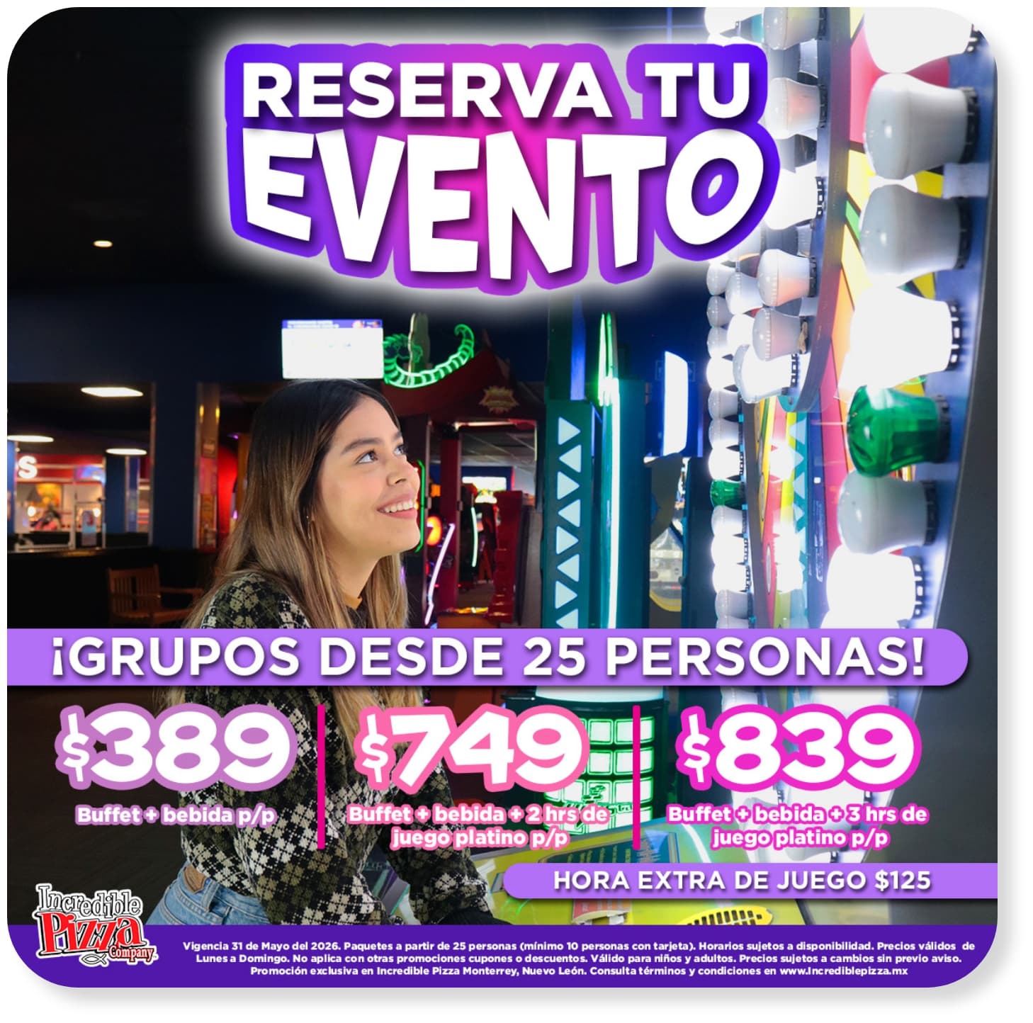 Promoción reserva tu evento